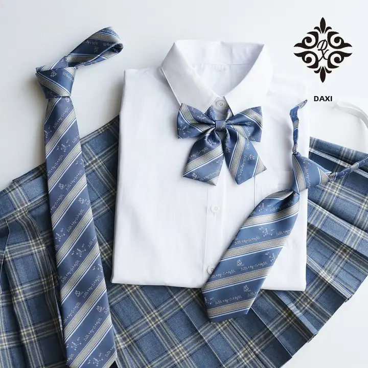JKDK制服用のブルーリボンタイ【化学方程式デザイン】