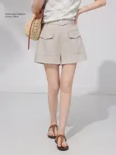 レトロ風ガーリー工装パンツ【フィット・ストレートデザイン】