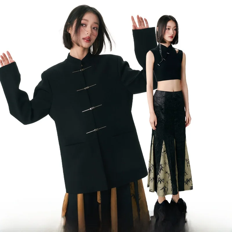 新中式デザインのジャケットとフィッシュテールスカート：カルチャー ファッションの代表的なスタイル