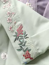 刺繍入り漢服用布地 DIY素材【ブラウスとスカート用・梅の花デザイン】