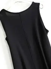 夏用オーバーオール風ノースリーブドレス【肌触りの良い素材・ストレートシルエット・中長丈】