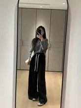 感のある高腰ワイドパンツ【快適なストレートフィット・ウエストゴム】