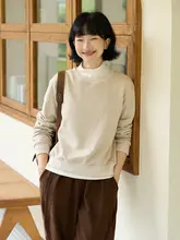 極上の柔らかさのコットン丸首スウェット【三色・デザイン】