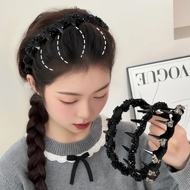 波浪デザインの滑り止め付きヘアバンド：プールヘアアレンジの崩れにくい固定に最適な選択