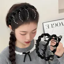 波浪デザインの滑り止め付きヘアバンド【高級感・女性用】