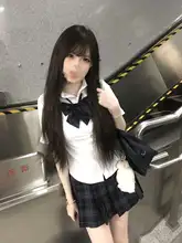 JK制服 プリーツスカートとブラウス【夏用・女性向け・ウエスト調整可能】（セットアップ対応）