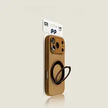 リュックスのリザード模様iPhoneケース【紫色・金属回転スタンド付き・衝撃吸収・全包デザイン】