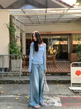 デザイン性の高い 褶皱襟 リブニットトップス【春用・スリムフィット・女性用】