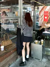 コントラストカラーのプリーツスカート【秋冬用・レディース・ミニスカート・カジュアルスタイル】（セットアップ対応）