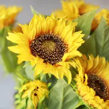 ヒマワリ 装飾花 リビング カフェ 擬似花 シルク花 高級
