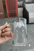 耐熱透明ガラスカップ 厚手 水カップ ハンドル付き オフィス用 ハーブティーカップ ティーセット