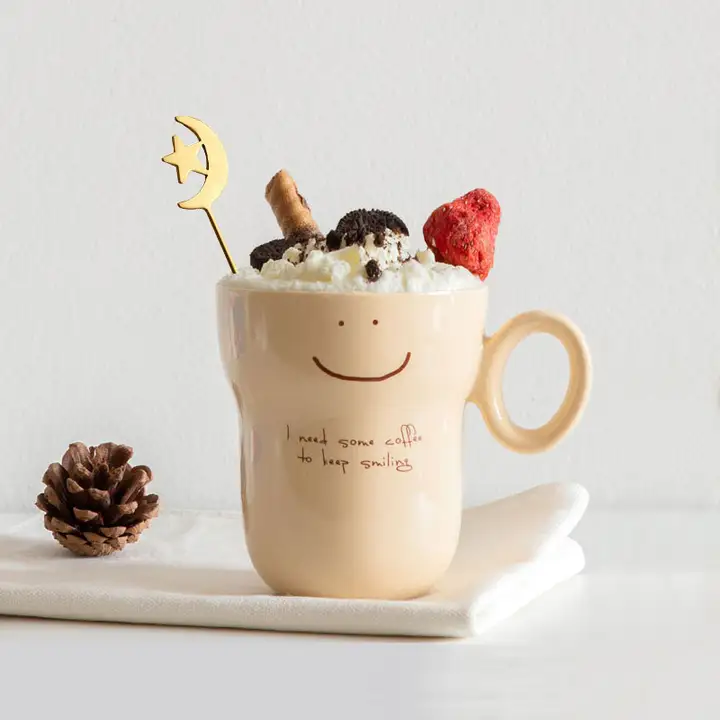 シンプルな陶器製コーヒーマグカップ【家庭用・牛乳ラテアート対応・北欧風】