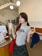 夏用 正肩短袖Tシャツ【ラウンドネック・プリントデザイン・スリムフィット】