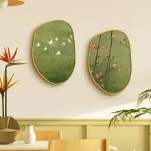 ナチュラルなグリーン植物モチーフのリビングルーム用壁掛けアート【おしゃれなインテリア・ソファの背景に最適】