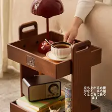 高級天然木製のマルチシェルフ【フロアスタンド・スリムデザイン・収納用】