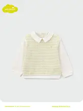 長袖Tシャツ キッズ ボーイズ フェイクレイヤード 襟付き おしゃれ 春 秋 「moimoln」