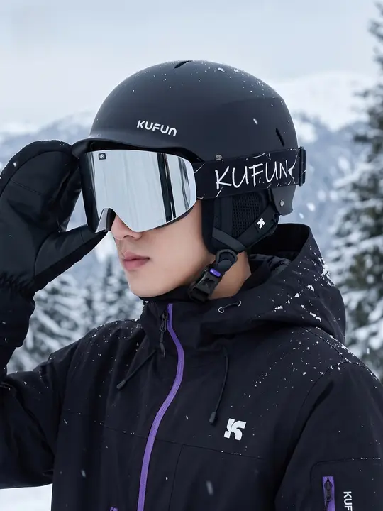 kufun 滑雪用ヘルメット&ゴーグル【男女兼用・大人と子供向け・安全装備】