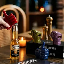 栓抜き ビール瓶オープナー 親指デザイン 携帯用 マグネット式 冷蔵庫デコ ユニーク デスクインテリア