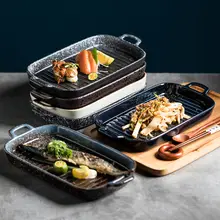 陶器製 大型ダブルハンド オーブン皿【ステーキプレート・西洋食器】