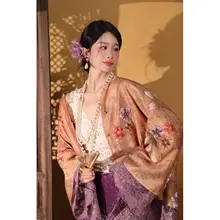刺繍デザインの新中式カーディガン【盤帯風・開襟】