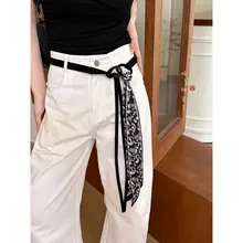 カラフルチェック柄 シルクスカーフベルト【秋冬用・ウエストアクセサリー・デザイン性抜群】（セットアップ対応）