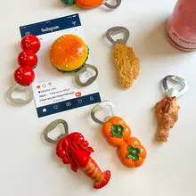 アイデア豊かなリアルな果物野菜デザインのマルチ機能栓抜き【冷蔵庫用マグネット付き・インテリア用 】