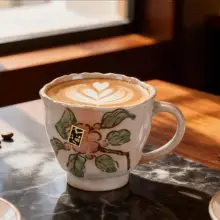日本製 レトロ風 手作りコーヒーカップ【カップルに最適・陶製・午後のお茶用】