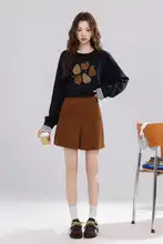 高腰コーデュロイスカート【ファッション・秋用・女性用・体型カバー】（セットアップ対応）