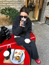 ルーズフィットの羊毛混紡フリースカーディガン＆パンツ【女性用・暖かく厚手】（セットアップ対応）