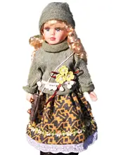 41cm 可愛い少女風 陶製ダッチドール【オフィス・リビングインテリア装飾用】