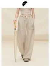 苧麻染めハーフ円形レディース夏用軽量パンツ【フィット・カジュアル】