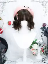 ロリータスタイル フルウィッグ【ショートカール・ナチュラルデザイン・アニメ風】