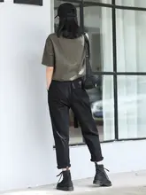 夏用 薄手 ブラック ワークパンツ【ストレート・カジュアル・ハーレンスタイル】（セットアップ対応）