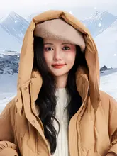 ミドル丈フード付きダウンジャケット【取り外し可能・シンプル・軽量】