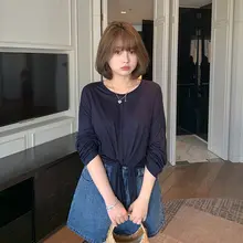 カジュアルな長袖Tシャツ【レースアップ・ラセールウール・大きいサイズ】