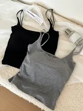 白色ノースリーブタンクトップ【胸パッド付き・夏用・オシャレなバックデザイン】