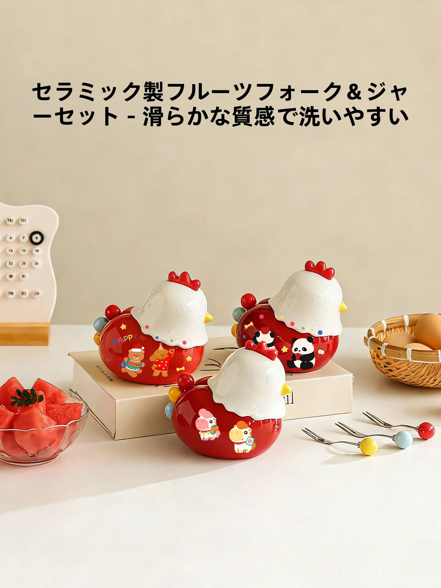 子供用ステンレスフルーツフォーク：かわいい小鳥デザインで家庭での安全な食事サポート