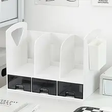 デスク上書類スタンド【多機能・文具収納・オフィス用】