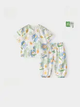 セットアップ キッズ ベビー 男の子 女の子 半袖 ロングパンツ 竹綿 ガーゼ 薄手 通気性 夏