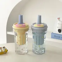 食品グレード大容量プラスチックストローカップ【耐熱・夏用・女性向け】