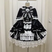 十字リボンデザインのロリータ風ジャンパースカート【甘美なドールスタイル】