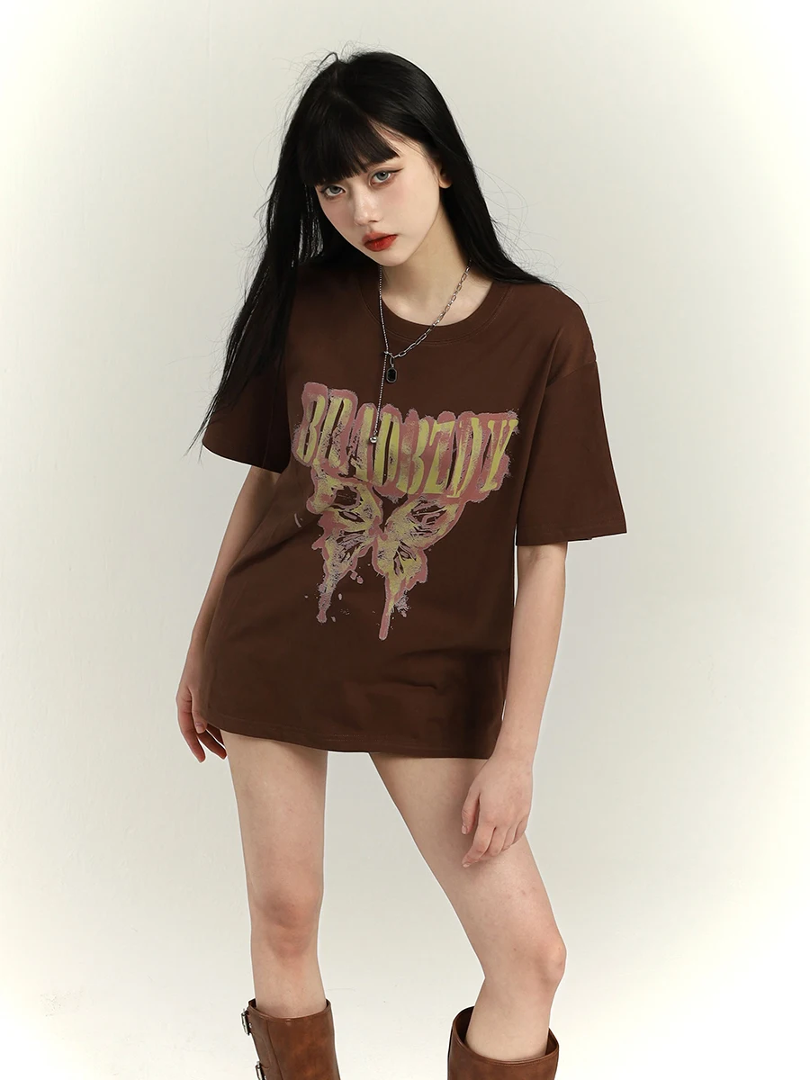 幽霊少女 デザインTシャツ【ブラック・アメリカンヴィンテージ・ショートスリーブ・ルーズフィット・中丈】