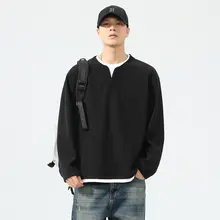 極上の肌触りのワッフルVネック長袖Tシャツ【春秋用・メンズ・カジュアル】（セットアップ対応）