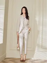 秋用オシャレ杏色スーツ【シンプルで洗練されたジャケット・ベスト・スラックス】（セットアップ対応）