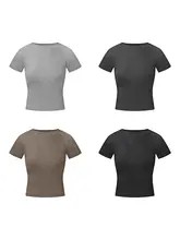 美式レトロフィットショートTシャツ【レディース・シンプル・半袖】