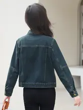 クラシック肩デザインの短めソフトデニムジャケット【春秋用・薄手・女性用】