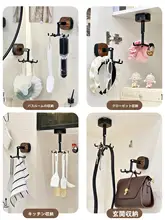 強力なフック型具体【穴あけ不要・回転可能・調理器具用】