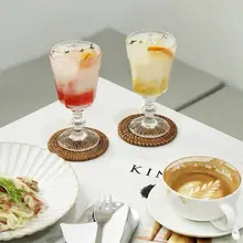 手作りラタン製 コースター【防熱・写真撮影用・和風デザイン】