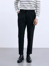 イタリアンスタイル メンズスーツパンツ【黒・ビジネスカジュアル・ストレート】