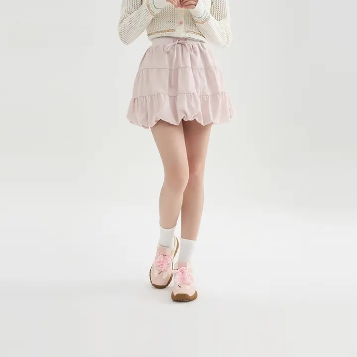 春季にぴったりの可愛いフリルスカート【ピンク・ハイウエスト・プチプラ】（セットアップ対応）